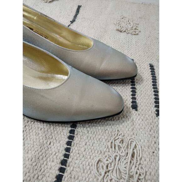 Vintage VTG Salvatore Ferragamo Florence Ice Blue Slip on Pumps Size 9.5 - Picture 6 of 12